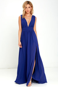 Beautiful Navy Blue Dress - Maxi Dress - Homecoming Dress - $68.00