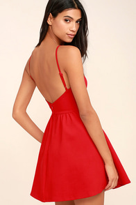 Pretty Red Skater Dress - Red Homecoming Dress - $42.00