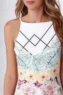 Floral Print Dress - Ivory Dress - Bodycon Dress - $45.00