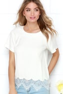 Cute Ivory Top - Lace Top - Scalloped Top - $48.00