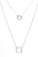Cute Silver Necklace - Layered Necklace - $12.00