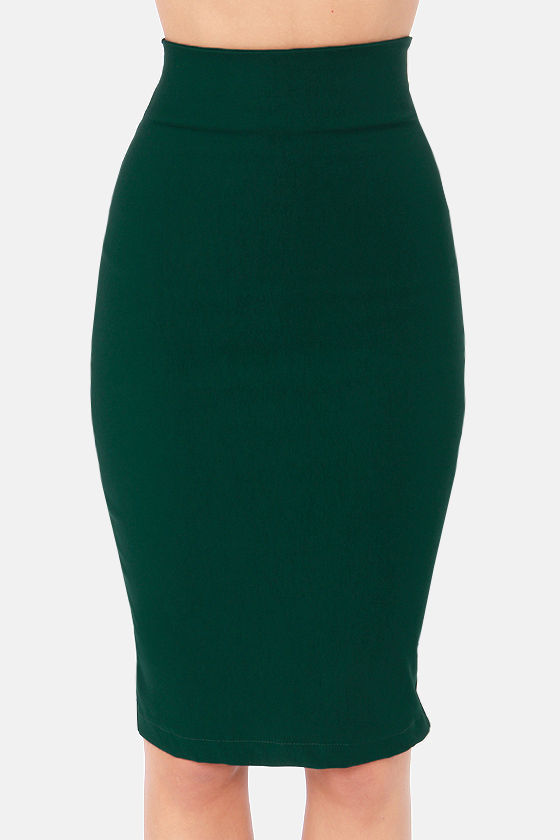 Green Pencil Skirt - Skirts