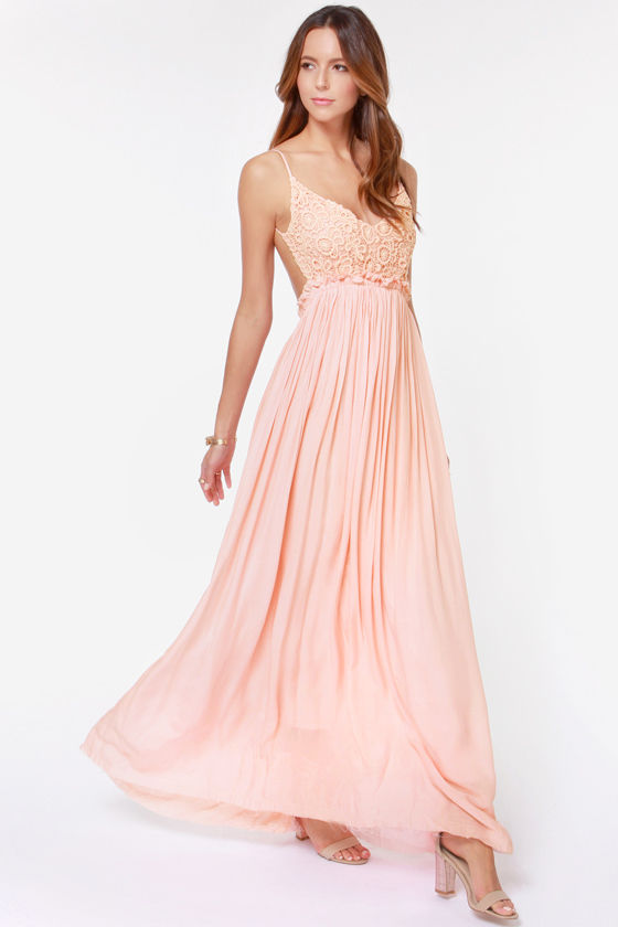 Pretty Pink Dress - Crochet Dress - Maxi Dress - Lace Dress - $54.00