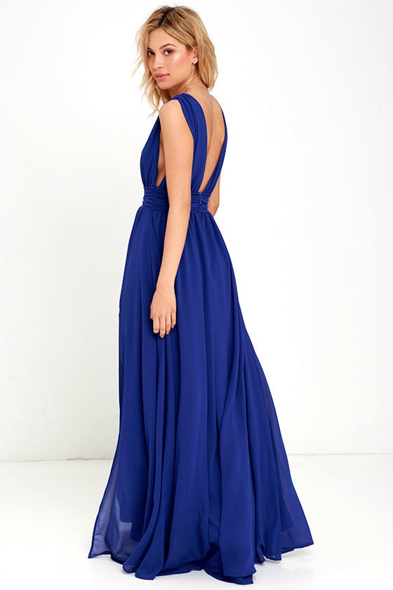 Royal Blue Gown - Maxi Dress - Homecoming Dress - $84.00