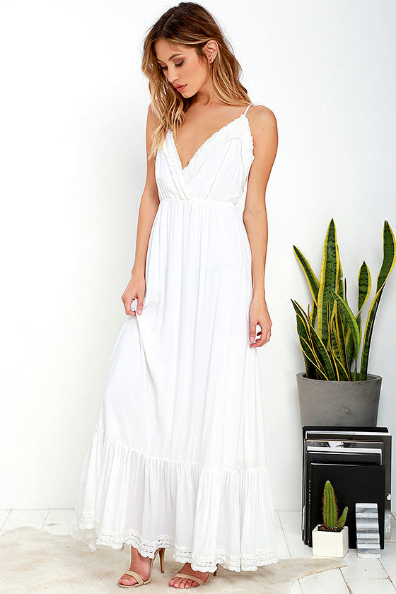 Lace Dress - Maxi Dress - Ivory Dress - White Dress - $89.00