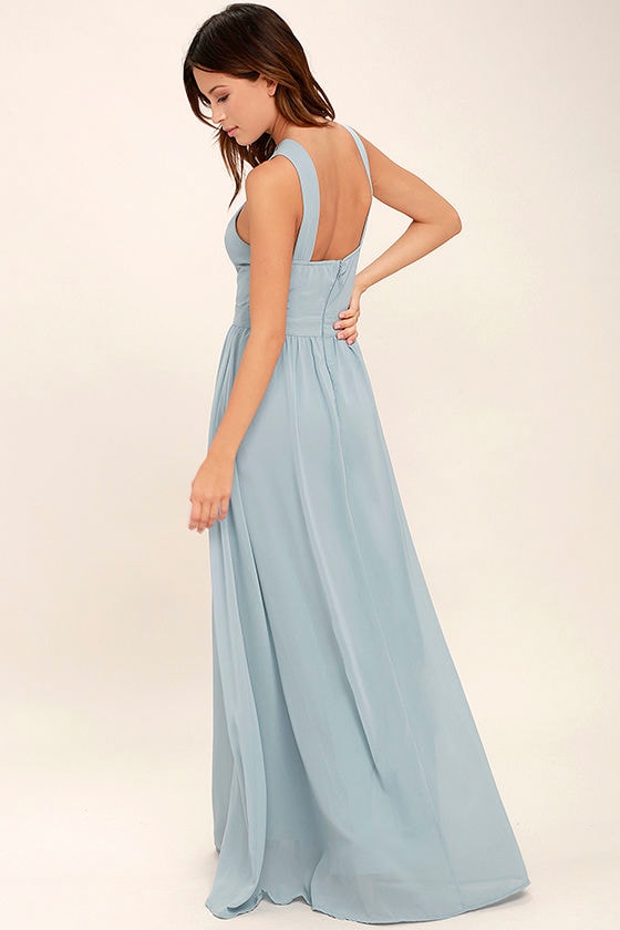 Beautiful Light Blue Dress - Maxi Dress - Halter Dress - $68.00