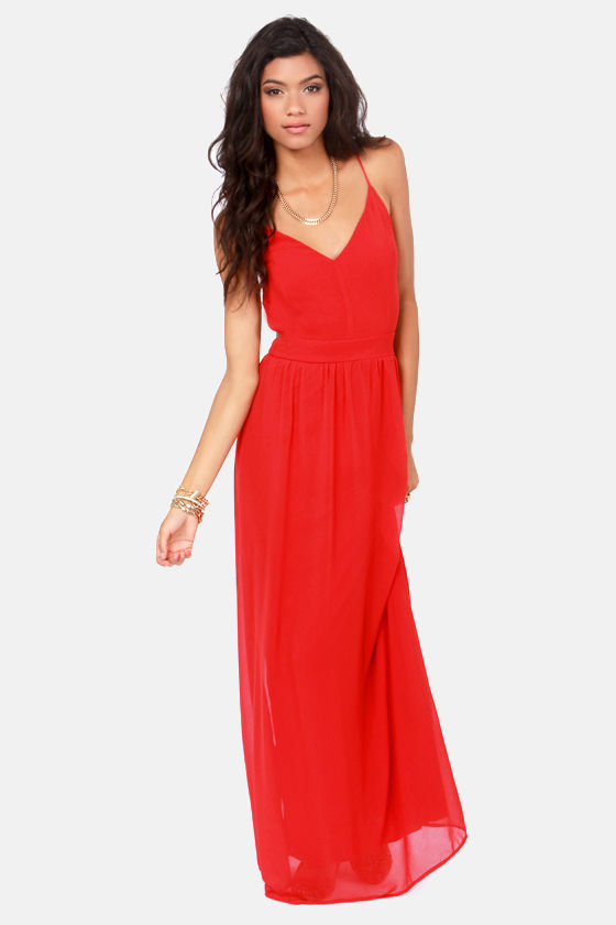 Sexy Backless Dress - Red Dress - Maxi Dress - $49.00
