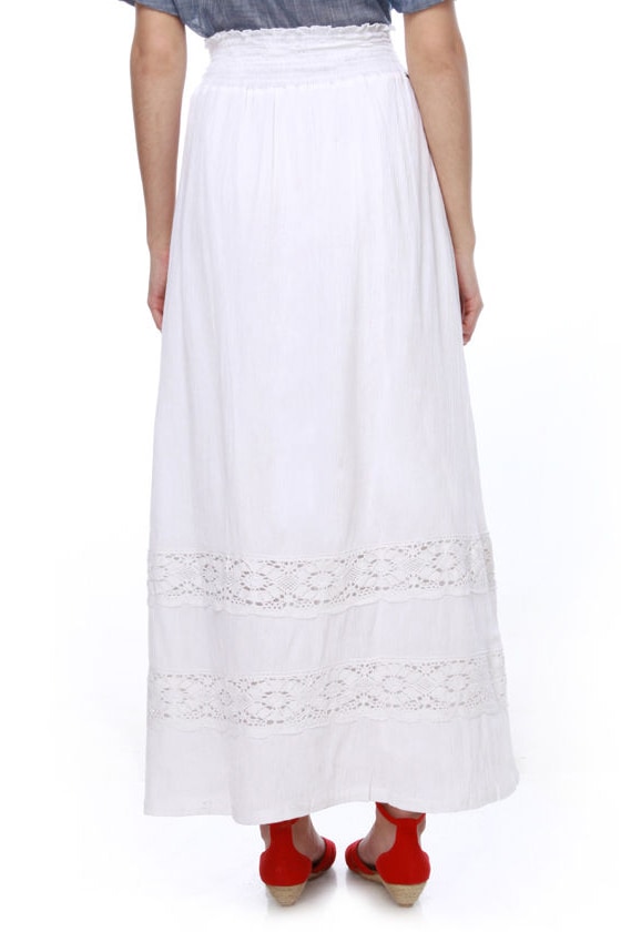 Element Saint Tropez Skirt - White Skirt - Maxi Skirt - $44.50