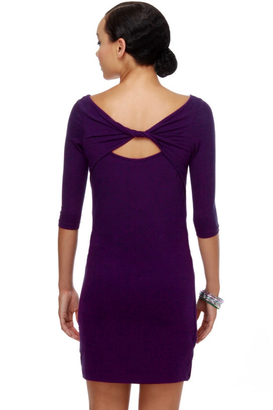 Many Belles Down Jessie Dress - Purple Dress - Twist Dress - $37.00
